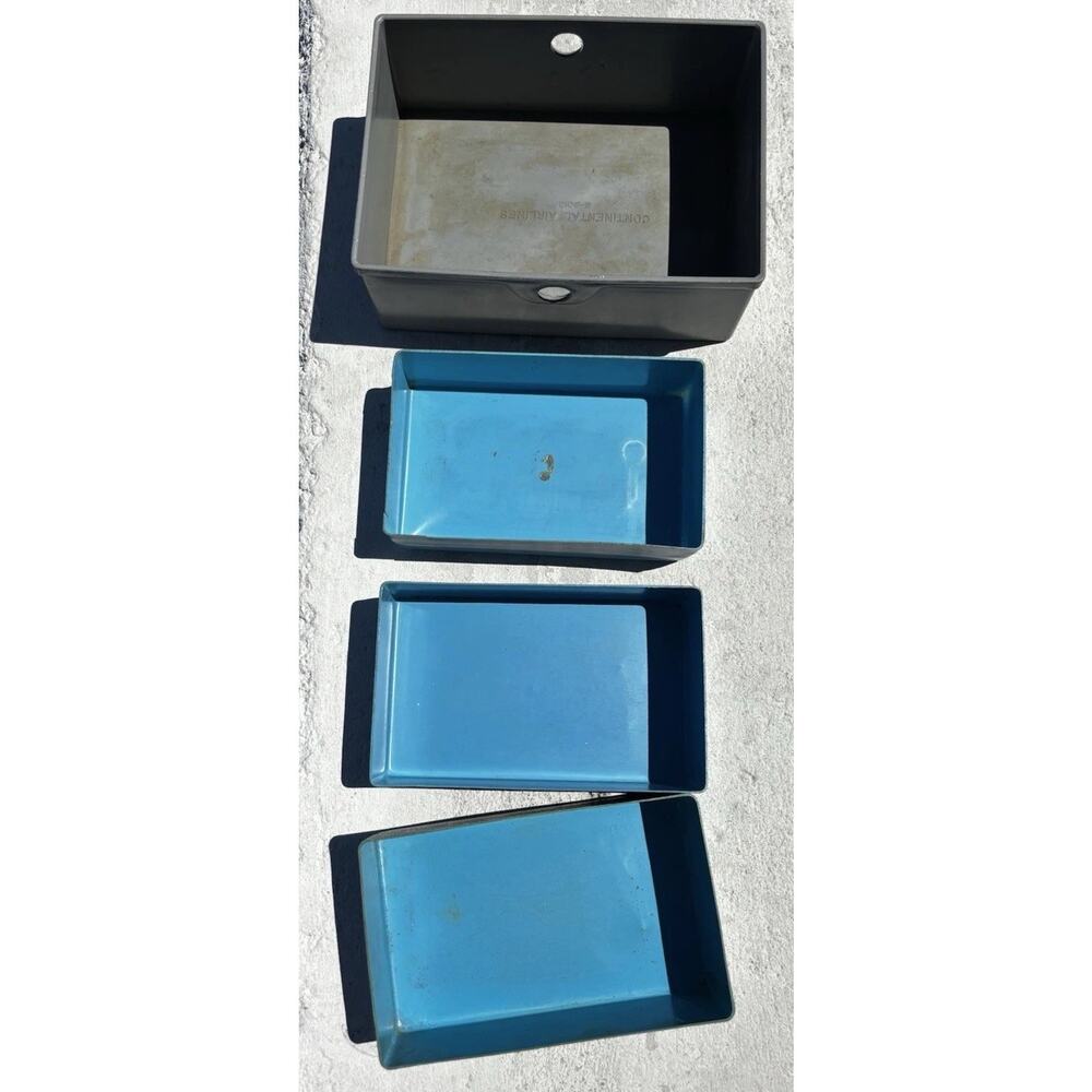 Vintage 3 Pan Am & 1 Continental Airline Inflight Serving Tray Plastic Rare